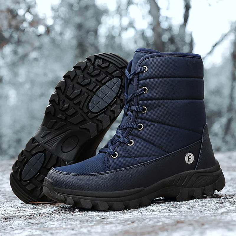 (Limited Time 70% Discount Event) Men's 2024 Winter New Ankle Support Wide Toe Snow Boots Orthopedic Arch Support Warm Anti-puncture Waterproof Non-slip Hiking Boots