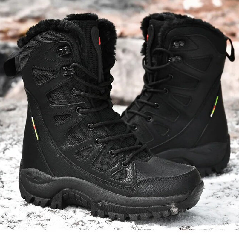 Dallader Men's Comfortable Waterproof Warm Fleece Snow Boots