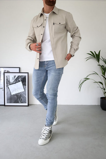 Men's Button Down Shirt Jacket (Buy 2 Free Shipping)