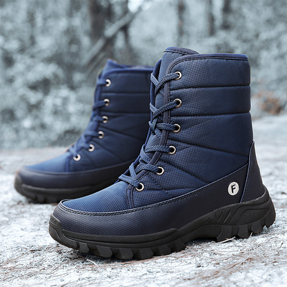 (Limited Time 70% Discount Event) Men's 2024 Winter New Ankle Support Wide Toe Snow Boots Orthopedic Arch Support Warm Anti-puncture Waterproof Non-slip Hiking Boots