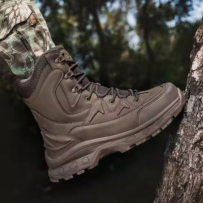 (Limited Time Discount 49% off)Men's Waterproof Ankle Support Tactical Boots Military Anti-Puncture Wide Toe Box Hiking Boots