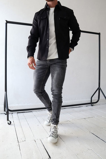 Men's Button Down Shirt Jacket (Buy 2 Free Shipping)