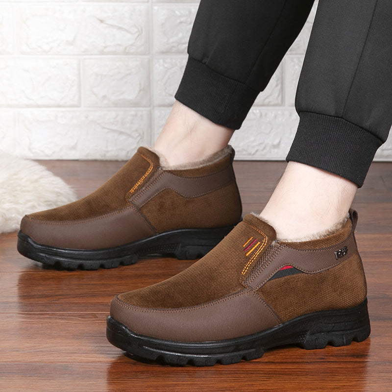(Limited Time Discount 49% off) Men's Comfortable Lightweight Arch Support Winter Wool Shoes Waterproof Non-slip Warm Snow Shoes