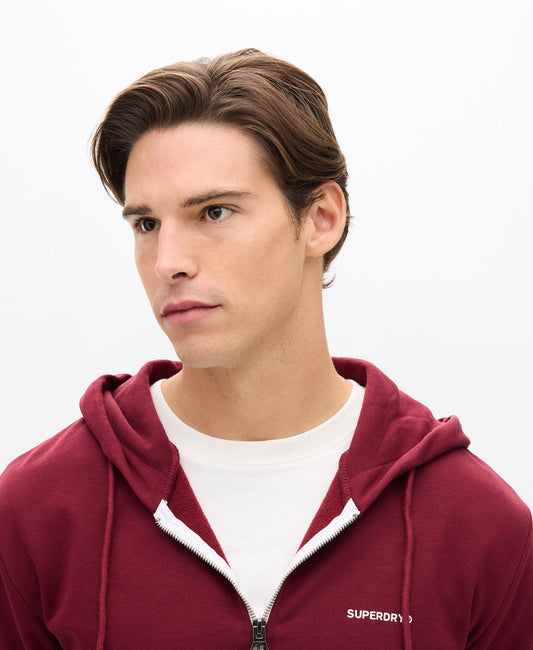 Plain Slim Fit Ziphood | Stanton Red