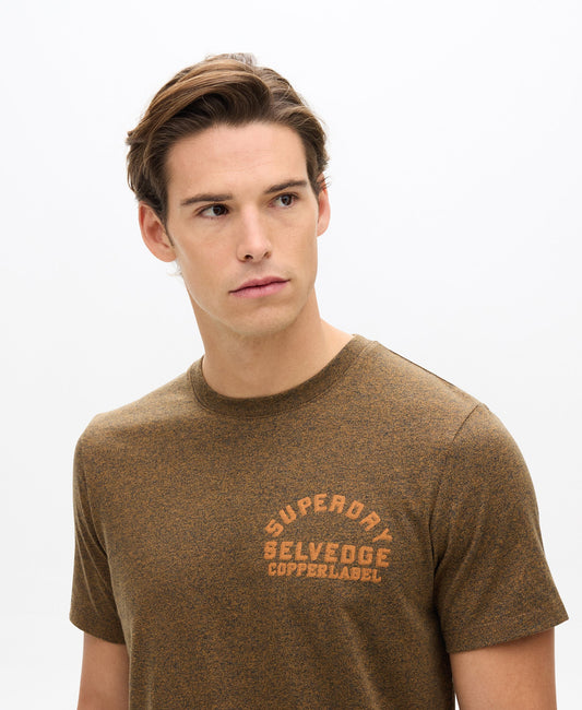 Copper Label Chest Tee | Bronze Brown Grit