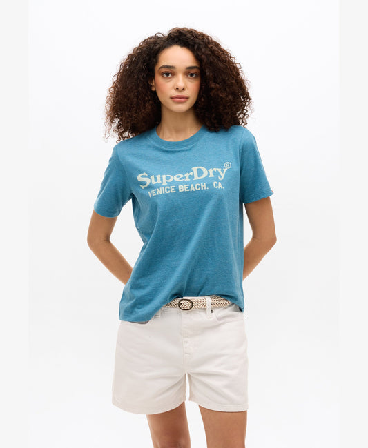 Venue Metallic Graphic Tee | Pottery Blue Marle