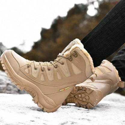 Dallader Men's Comfortable Waterproof Warm Fleece Snow Boots
