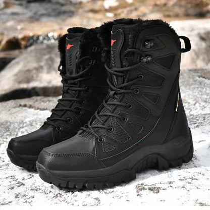 Dallader Men's Comfortable Waterproof Warm Fleece Snow Boots