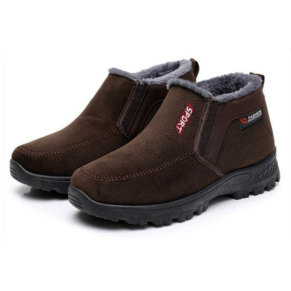(Limited Time 70% Discount Event) Men's 2024 Winter New Waterproof And Non-Slip Slip-On Warm Cotton Shoes Correction Ankle Support Wide Toe Arch Support Sports Shoes