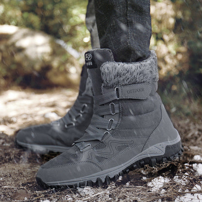 (Limited Time 49% Discount Event) Men's Orthopedic Arch Support Wide Toe Snow Boots Non-slip Waterproof Cold Warm Hiking Boots