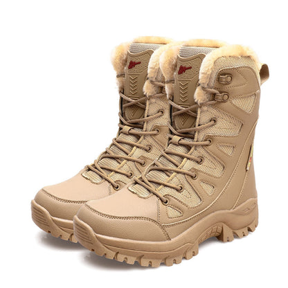 Dallader Men's Comfortable Waterproof Warm Fleece Snow Boots