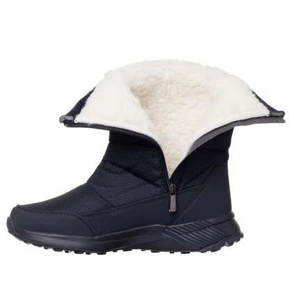 (Limited Time Sale 49%off)Unisex Snow Boots Thick Leather Platform Fur Lined Warm Mid-Calf Boots Waterproof Non-slip Winter Boots(2024Warmth upgrade)