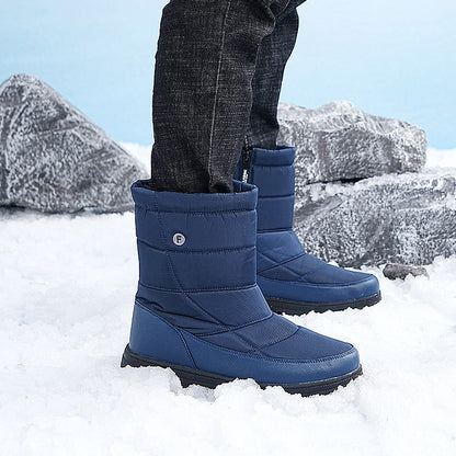 (Limited Time 70% Discount Event) Men's 2024 Winter New Style WarmWaterproof Non-Slip Puncture-Resistant One-Step Snow Boots Orthopedic Ankle Support Wide Toe Arch Support Hiking Boots