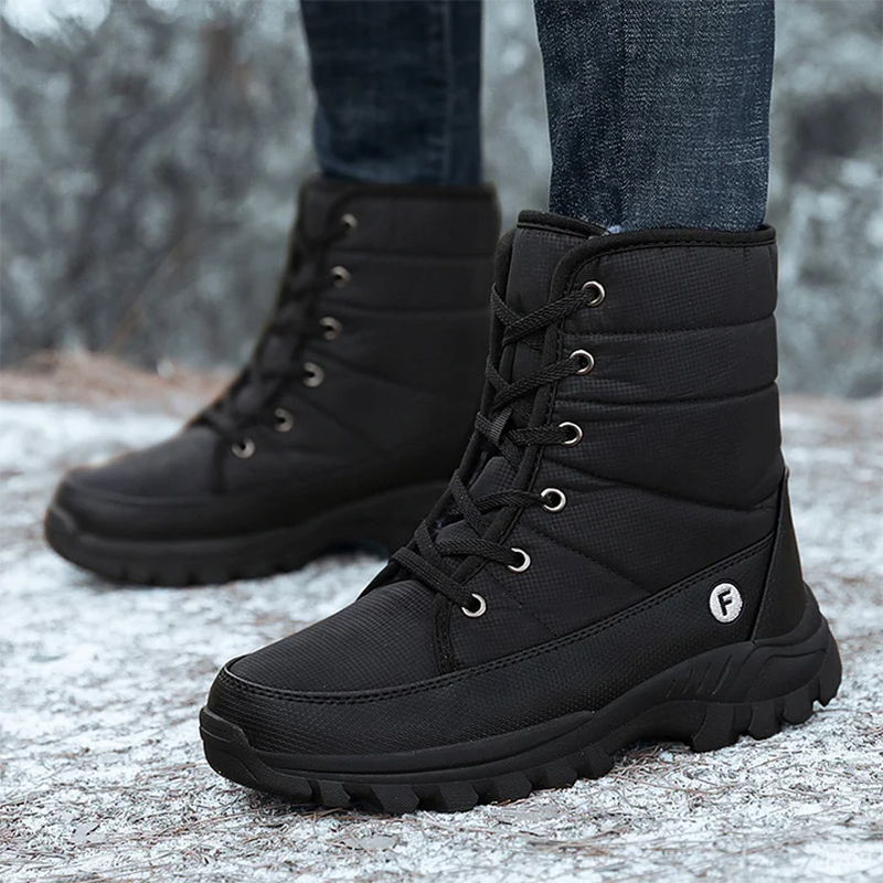 (Limited Time 70% Discount Event) Men's 2024 Winter New Ankle Support Wide Toe Snow Boots Orthopedic Arch Support Warm Anti-puncture Waterproof Non-slip Hiking Boots