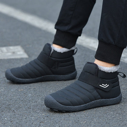 (Limited Time 49% Discount Event)  Men's Winter Warm Waterproof Non-slip Velcro Cotton Shoes Wide Toe Orthopedic Arch Support Slip-on Cotton Shoes
